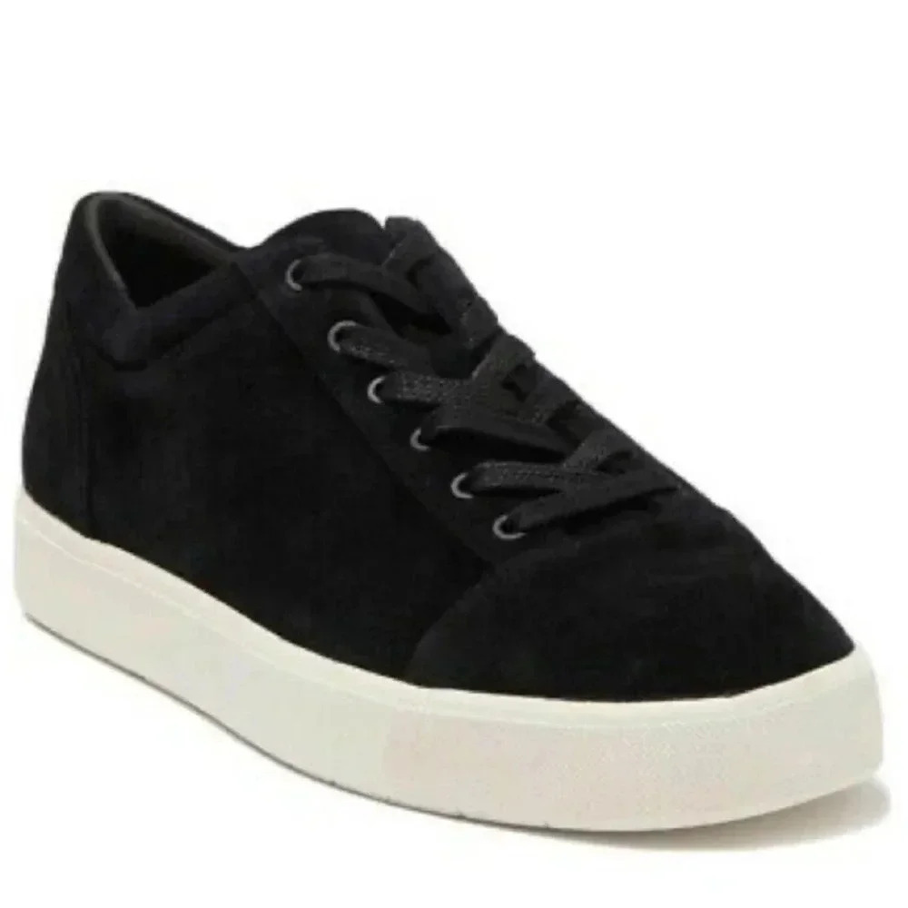 VINCE Belford Black Suede Lace Up Sneakers Women’s Size 8